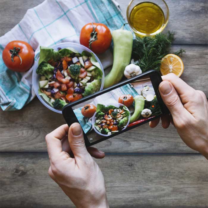 Foto makanan dengan smartphone