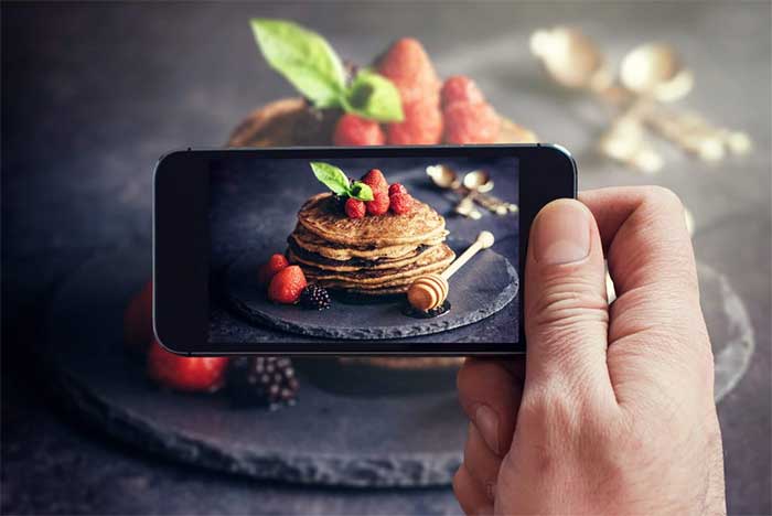 Foto makanan dengan smartphone