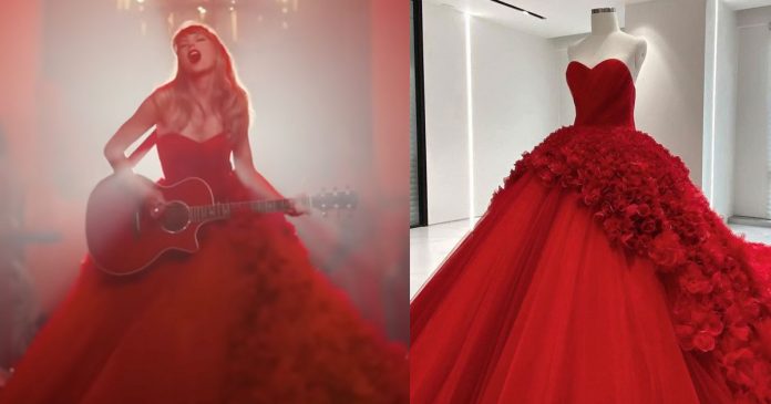 gaun-taylor-swift-di-i-bet-you-think-about-me-video-klip-music-video-gown