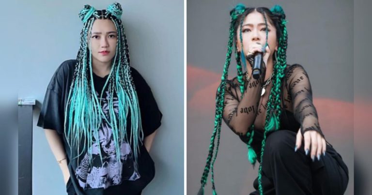 Gaya rambut baru Via Vallen model cornrow senada dengan DJ asal Taiwan, RayRay. (Foto: Instagram @viavallen/@djrayraytaiwan)