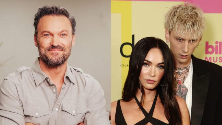 Brian Austin Green menanggapi kabar putusnya Megan Fox dan MGK. Foto: Dok. Kolase Instagram @brianaustingreen, Todd Williamson/Getty